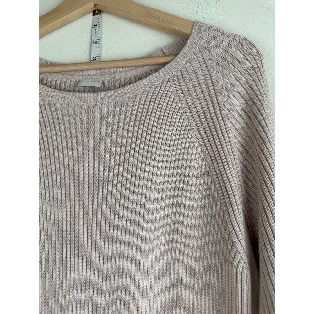 Poetry Organic Cotton Rib Knit Pullover Sweater Oatmeal 10 - Picture 5 of 11